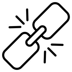 
An icon of chain link, flat style of linkage 

