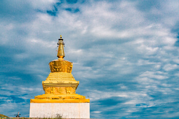 A Tibetan monastery on Ruoergai grassland, Sichuan, China.