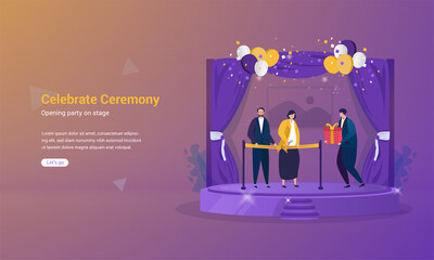 Obraz premium Opening party on stage to celebrate ceremony concept