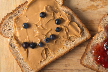 Smiley Face Peanut Butter and Jam Sandwich