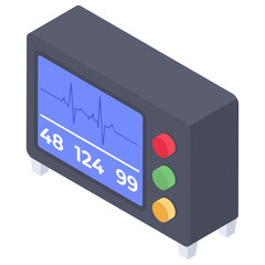 
A medical equipment to monitor heartbeat, ecg machine
