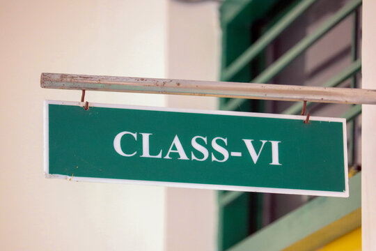  New Delhi /India -15.02.2020 : sign in the  Class School 