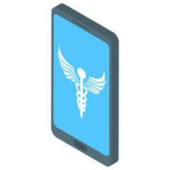 
Medical app icon design in isometric style 
