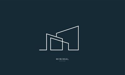 a line art icon logo a modern stylish house, home	
