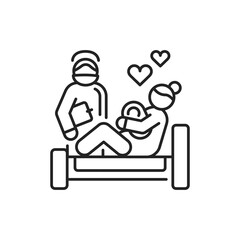Birth of child black line icon. Pictogram for web, mobile app, promo. UI UX design element.