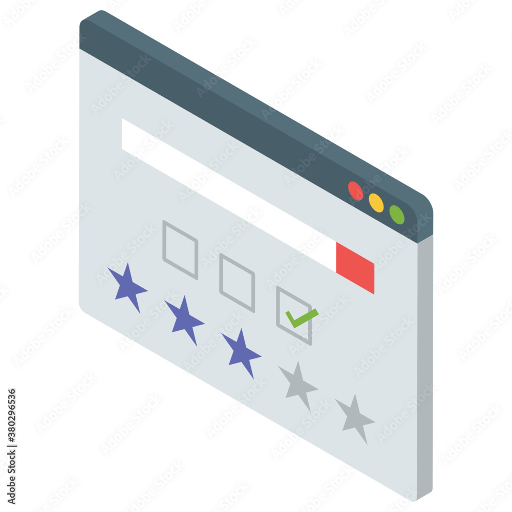 Canvas Prints 
Website ranking icon in isometric vector design.
