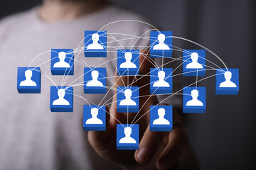conference Digital Network and data concept team.