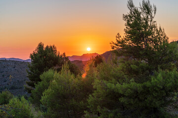 Sunrise in Aitana mountain in Confrides.