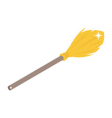 
Broom icon in isometric design 
