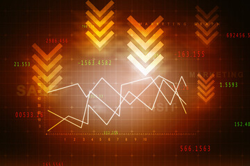 2d rendering Stock market online business concept. business Graph 