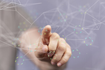 technology binary code interface digital touch