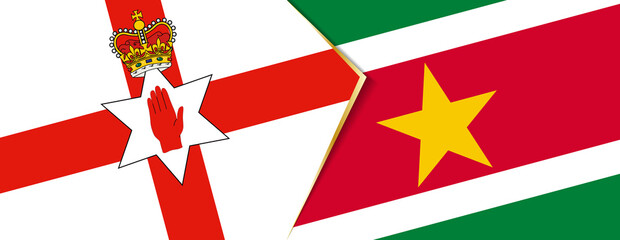 Northern Ireland and Suriname flags, two vector flags.