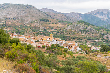 Views of the town and mountains of Confrides.