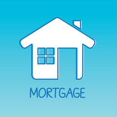 mortgage word and home icon- vector illustration