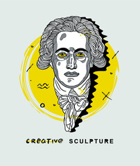 Creative geometric yellow style. Johann Wolfgang von Goethe.  - obrazy, fototapety, plakaty