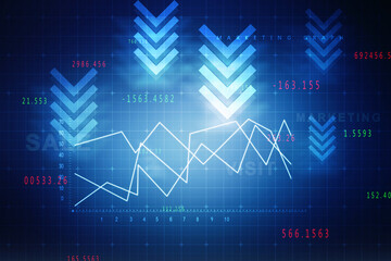 2d rendering Stock market online business concept. business Graph 