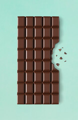 Chocolate bar with missing bite