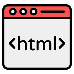 
Web coding icon in flat style 
