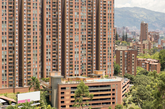 High rise apartment buildings in Medellin, Colombia