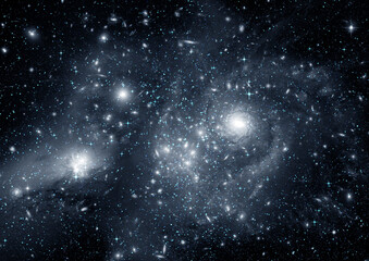 Stars, dust and gas nebula in a far galaxy