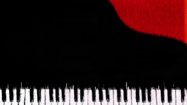 Crazy doodle animation of grand piano. Good as music background for videoclip.