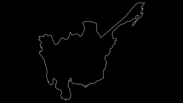 Central Luzon Philippines region map outline animation