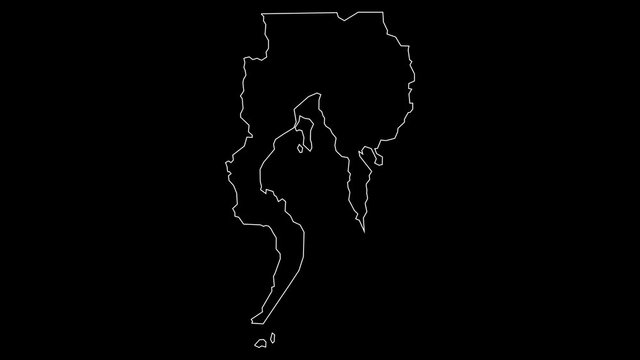 Davao Philippines region map outline animation