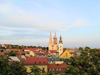Fototapeta premium Zagreb Upper town, view to the Cathedral 