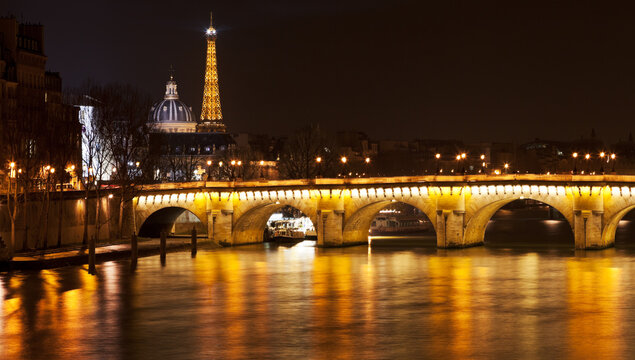 PARIS, FRANCE - MARCH 7: view of Pont Neuf in Paris on March 7, 2013. Pont Neuf is the oldest standing bridge across the river Seine and first stone in bridge construction was laid in 1578