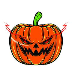 halloween pumpkin isolated on white vector illustration