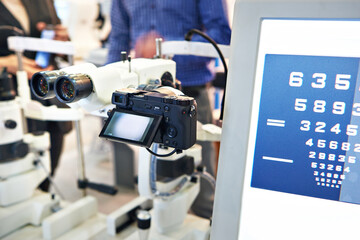 Vision test system with camera