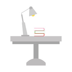 lamp with books on table design, Home room decoration interior modern house decor living and apartment theme Vector illustration
