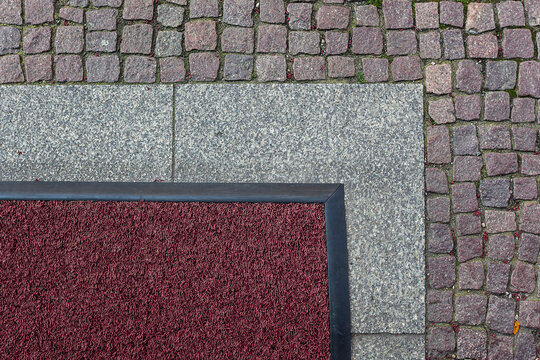 Carpet and stone rectangle pattern