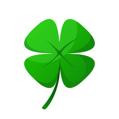 Naklejka na ściany i meble Four leaf clover, green lucky four leaf Irish clover.