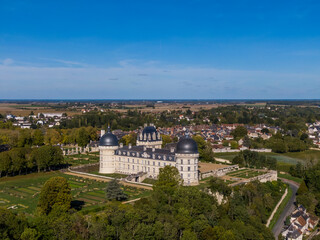 Fototapeta na wymiar Aerial view of Chateau de Valencay, Loire Valley, France