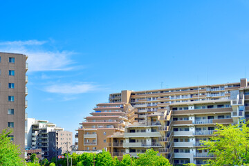 マンション　Japan's residential area, suburbs of Tokyo	