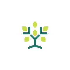 Fototapeta premium logo of a tree and human figure