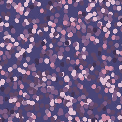Little pink and purple rocks seamless pattern. Doodle masonry print on dark background. Geometric circle artwork.