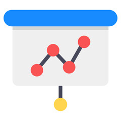 
Polyline chart showing concept of business data presentation icon
