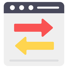 Obraz premium Arrow on web page, data transfer icon 