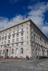 Fototapeta na wymiar The Cunard Building is one of the Three Graces along the waterfront in Liverpool, UK