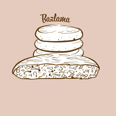 Hand-drawn Bazlama bread illustration