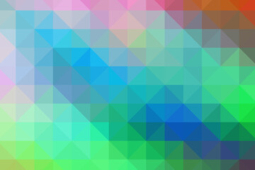Triangular pixelation. Multi-colored pixel background. The texture consisting of multi-colored triangles.