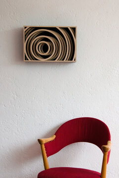 Modern art sculpture with concentric circles