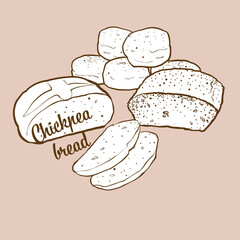 Hand-drawn Chickpea bread bread illustration