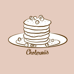 Hand-drawn Cholermues bread illustration