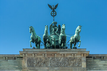 Obraz premium Quadriga on Brandenburg Gate, Berlin, Germany
