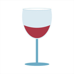 Red wine in a glass illustration on a white background