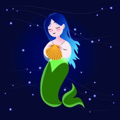 mermaid in the sea	