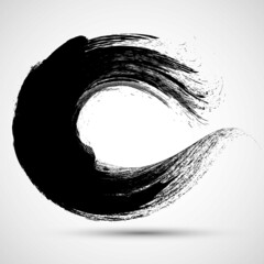 Ink Splash Background . Black Paint Splattered Shape . Grunge texture vector